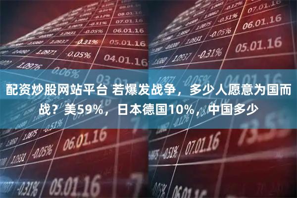 配资炒股网站平台 若爆发战争,多少人愿意为国而战?美59%,日本德国10%,中国多少