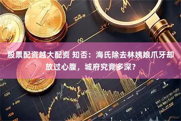 股票配资越大配资 知否：海氏除去林姨娘爪牙却放过心腹，城府究竟多深？